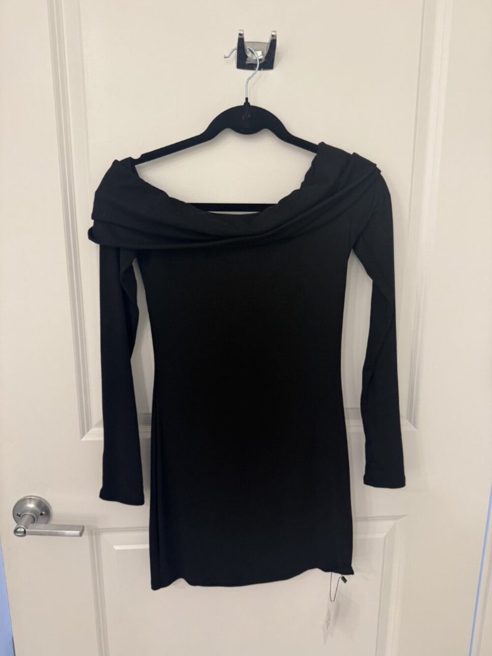 Superdown Black Cowl Neck Long Sleeve Dress Small NWT